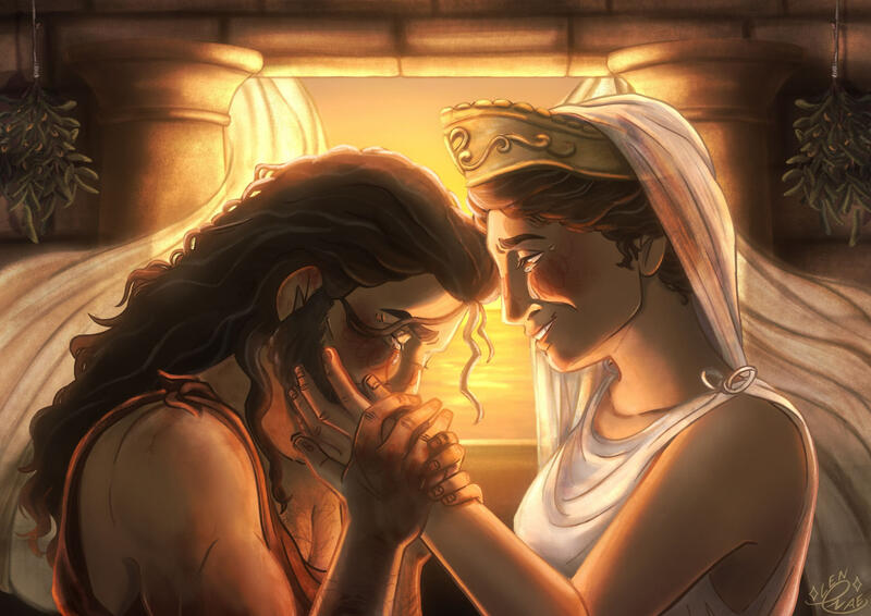 Odysseus and Penelope reunited